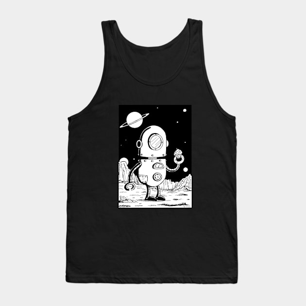 Space Cup Cake Bot Tank Top by ivancamilli